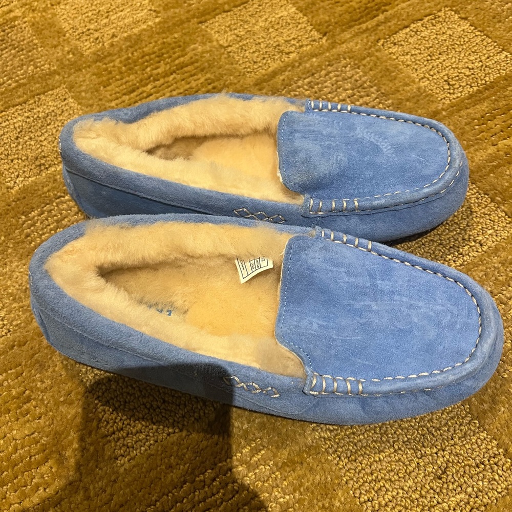 UGG Blue and Cream Slippers
